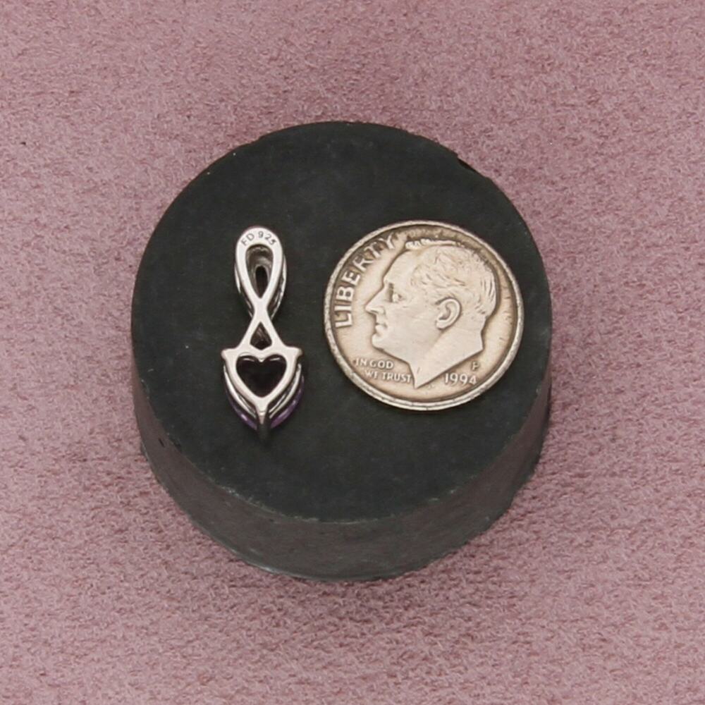 sterling silver morganite heart pendant - Picture 2 of 3